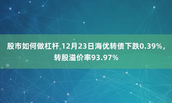 股市如何做杠杆 12月23日海优转债下跌0.39%，转股溢价率93.97%