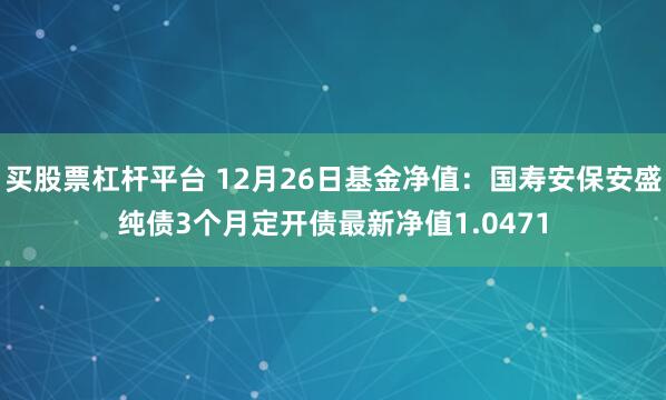 买股票杠杆平台 12月26日基金净值：国寿安保安盛纯债3个月定开债最新净值1.0471