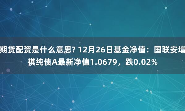 期货配资是什么意思? 12月26日基金净值：国联安增祺纯债A最新净值1.0679，跌0.02%